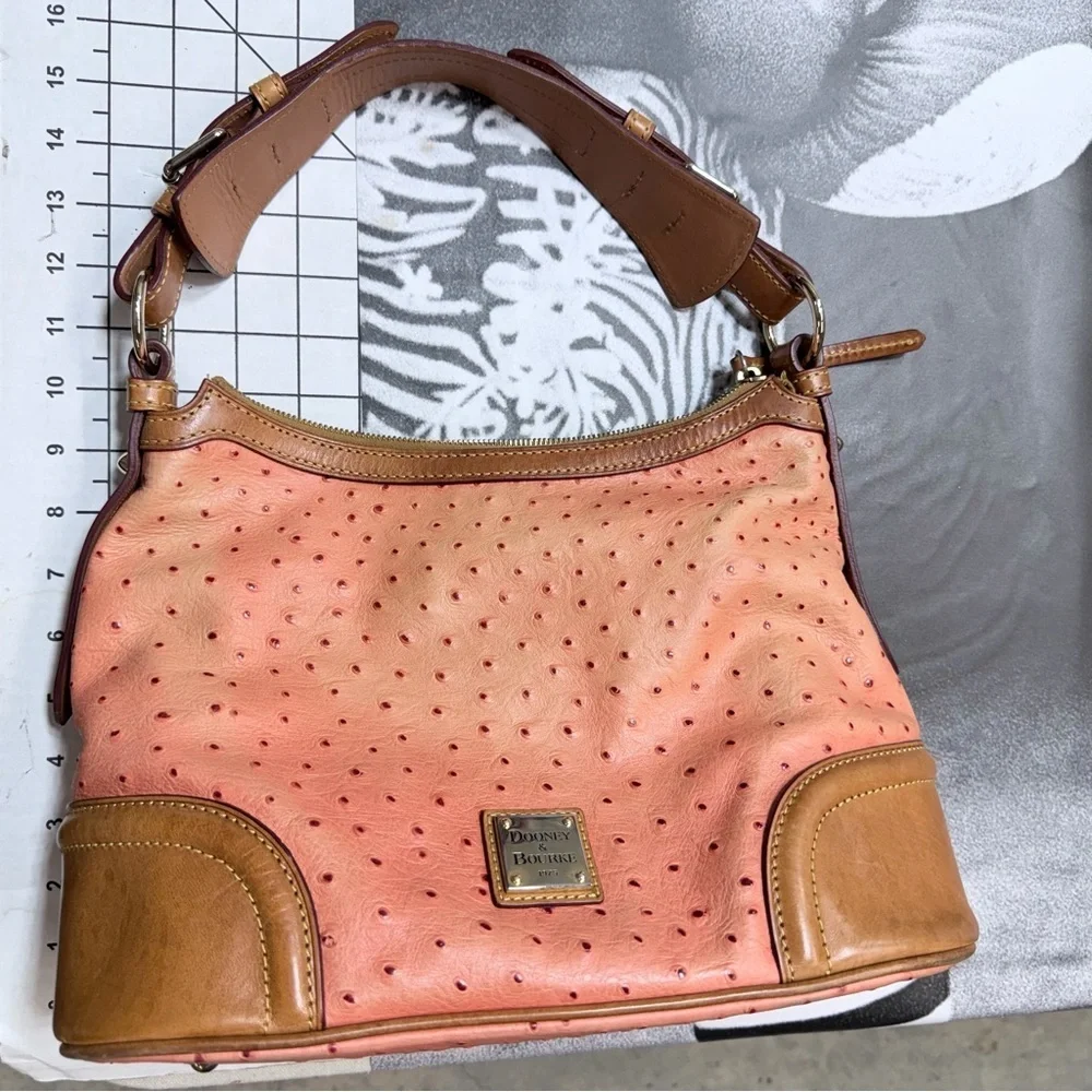 Dooney & Bourke Ostrich Quill Embossed Hobo Bag
